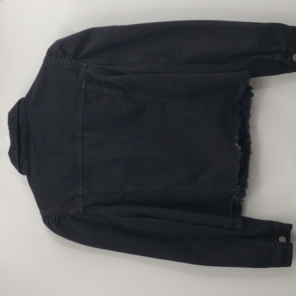BLANK NYC raw hem black denim jacket size medium - Picture 6 of 9